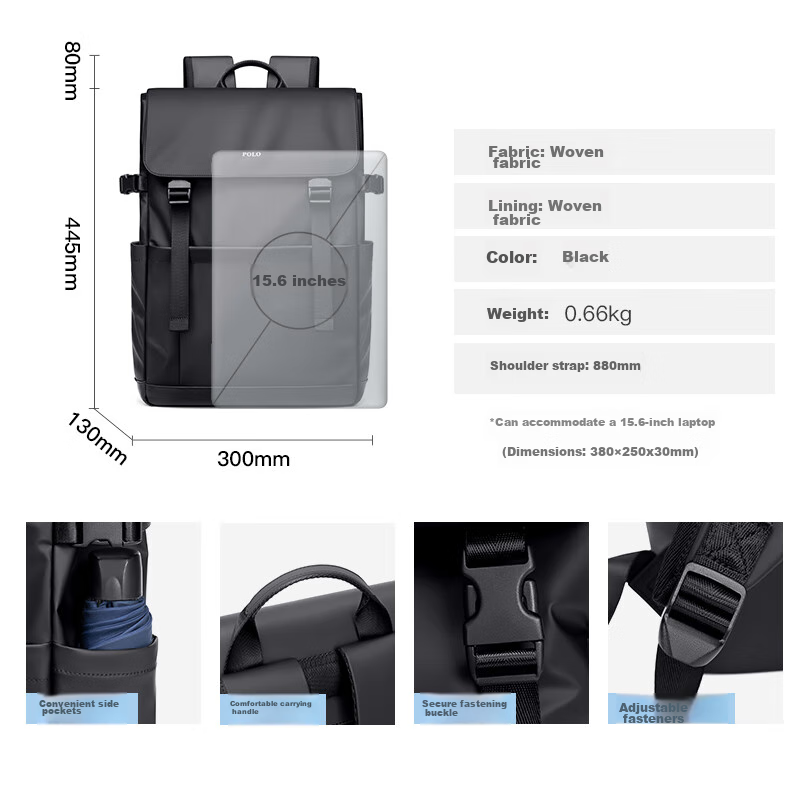 POLO Backpack for Men, Lightweight Travel Backpack with Flip Cover, 15.6/16 Inch...