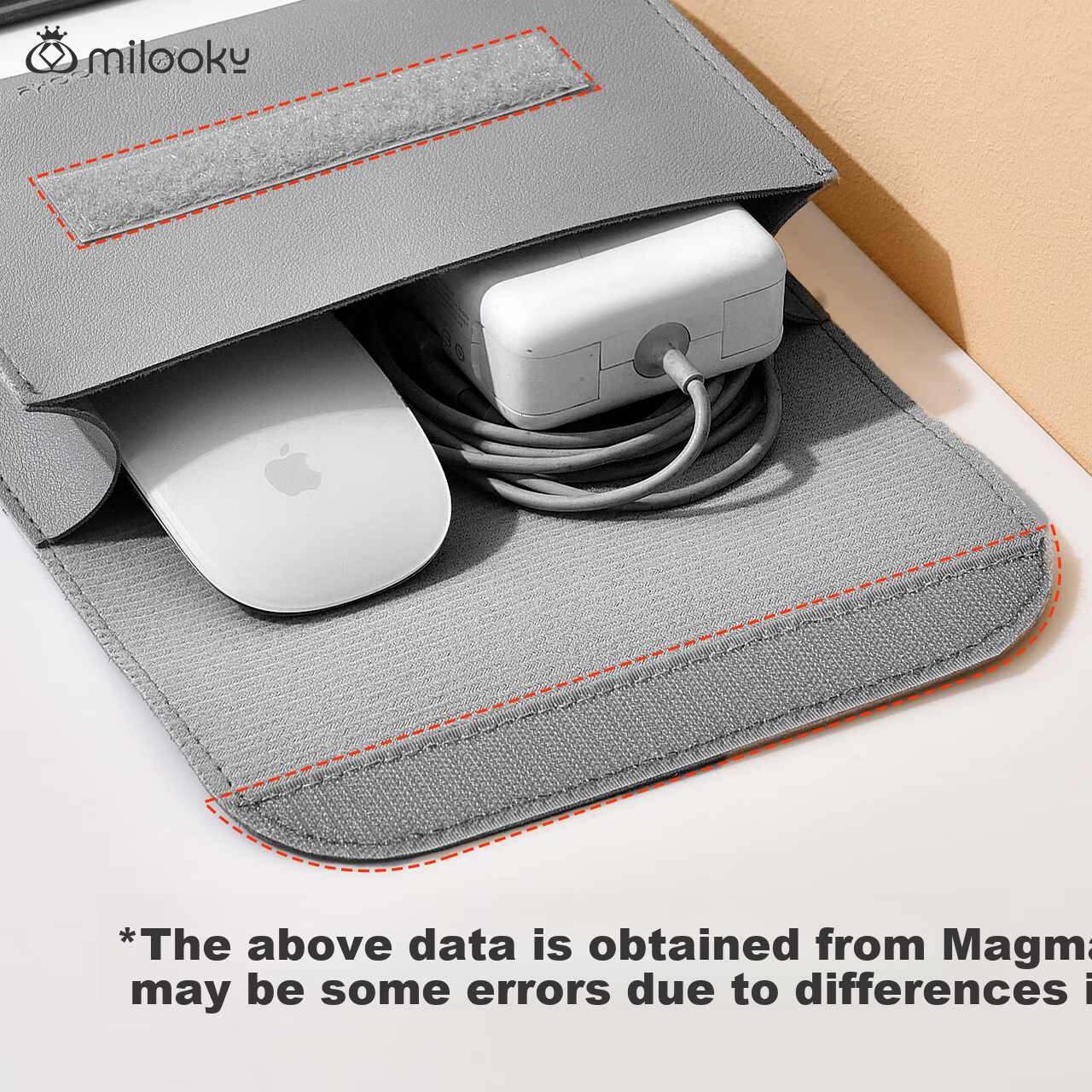 Milooky Notebook Power Mouse Storage Bag Portable Bag Computer Accessories Adapt...