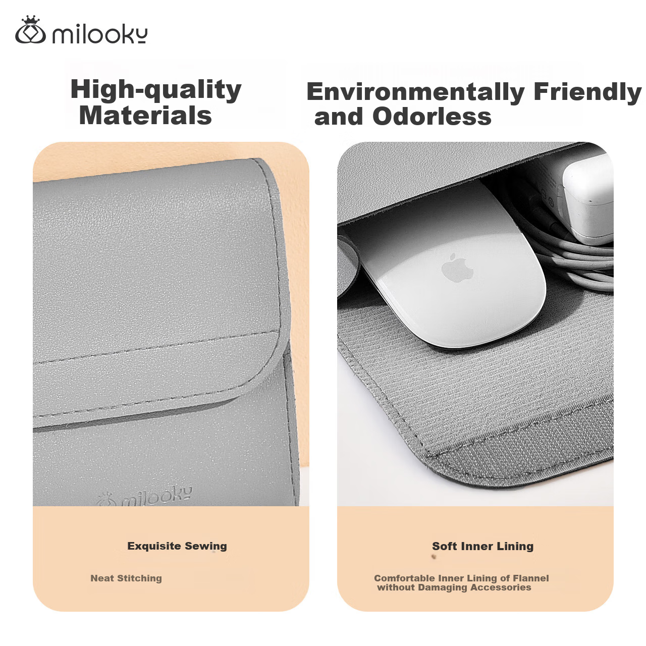 Milooky Notebook Power Mouse Storage Bag Portable Bag Computer Accessories Adapt...