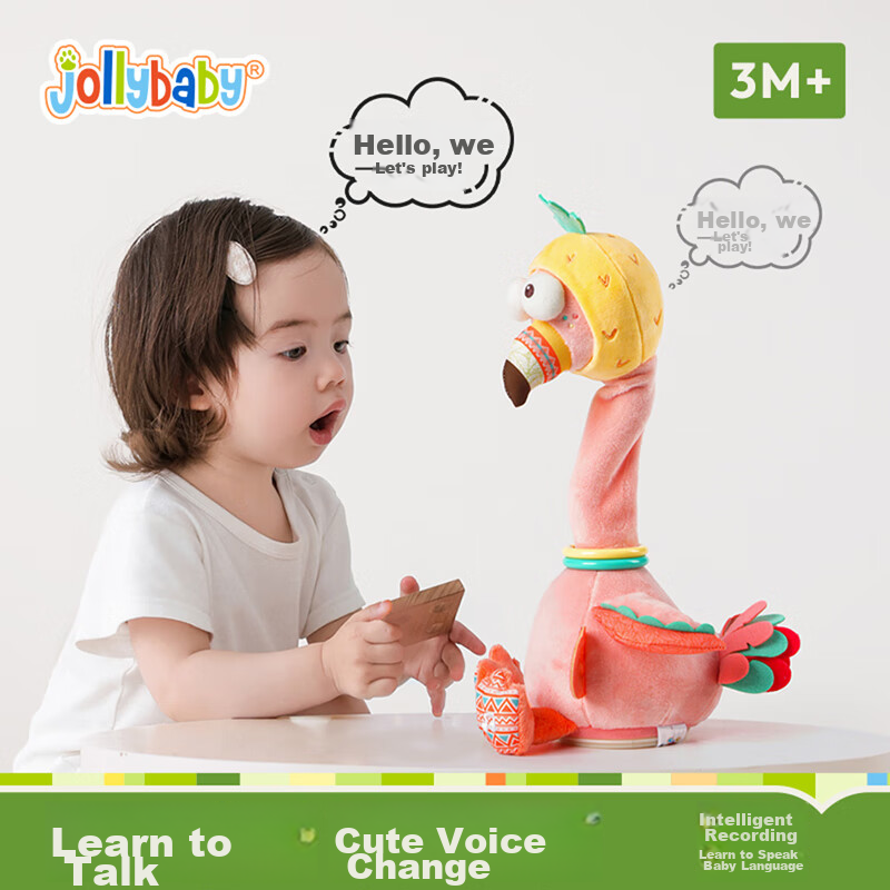 Jollybaby Repeating Plush Toy, Baby Learning to Speak Doll, Talking Comforting S...