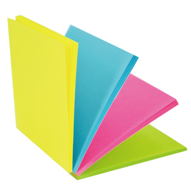 STICKN Magic Sticky Notes Memo Pads 76*76mm Fluorescent 4 Colors 100 Sheets/Book...