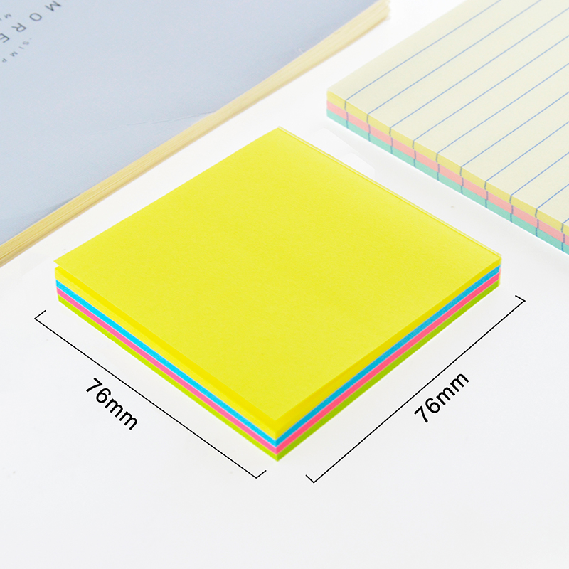 STICKN Magic Sticky Notes Memo Pads 76*76mm Fluorescent 4 Colors 100 Sheets/Book...