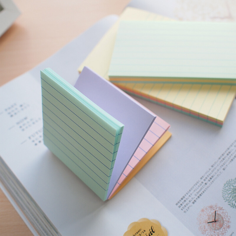 STICKN Magic Sticky Notes Memo Pads 76*76mm Fluorescent 4 Colors 100 Sheets/Book...