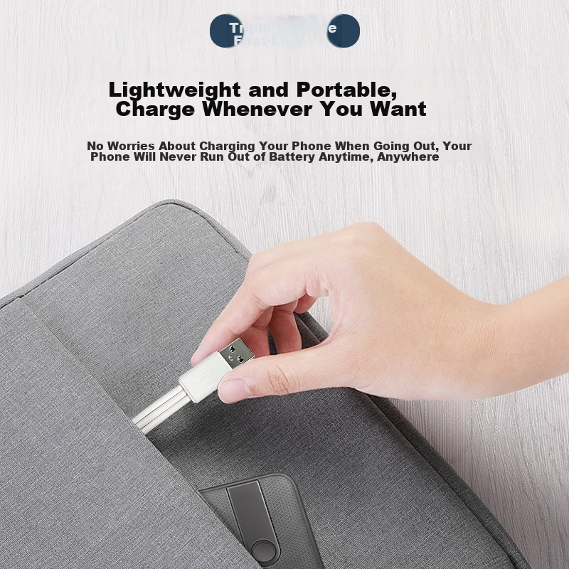 KOOLIFE  Three-In Data Cable Compatible with Apple Type-C, Android Phones, Charg...