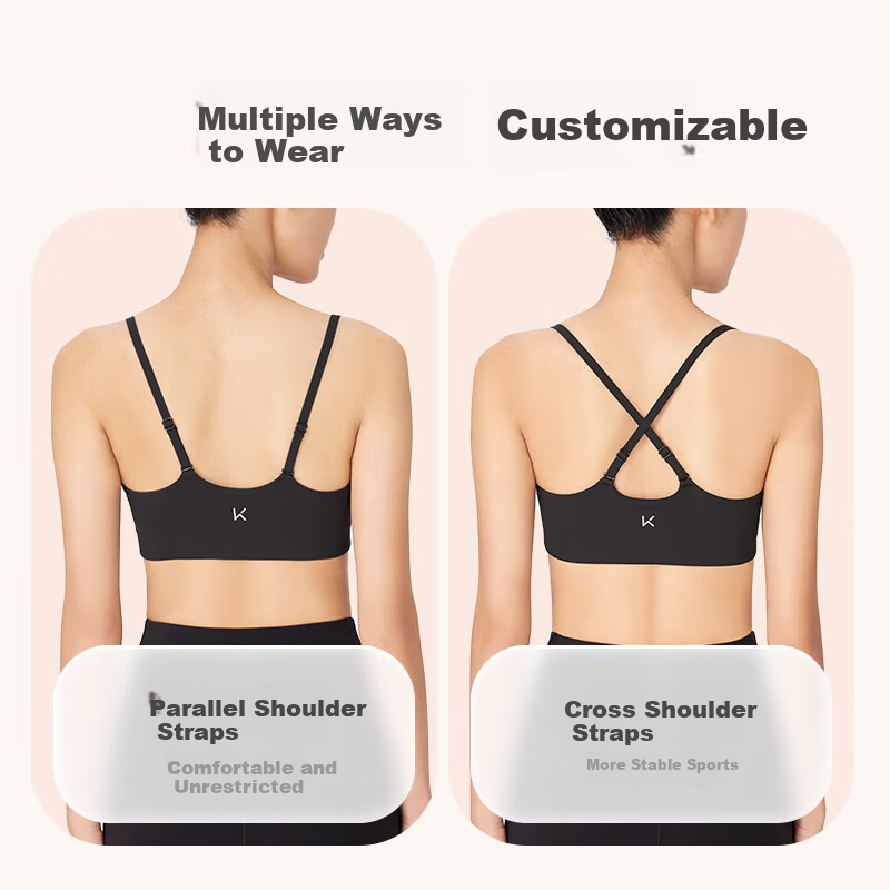 Keep Soft and Stretchy Low-Intensity Vest-style Sports Bra Women's Top Inner Wea...