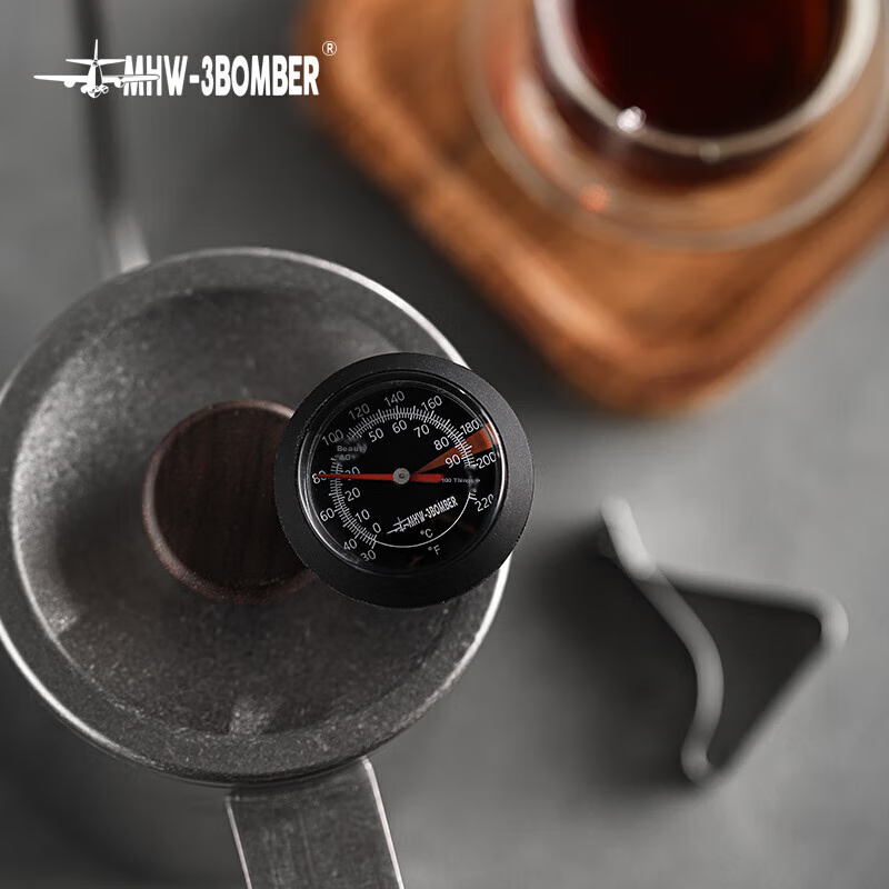 MHW-3BOMBER Hand-Drip Coffee Thermometer, Mechanical Dual-Scale Temperature Disp...