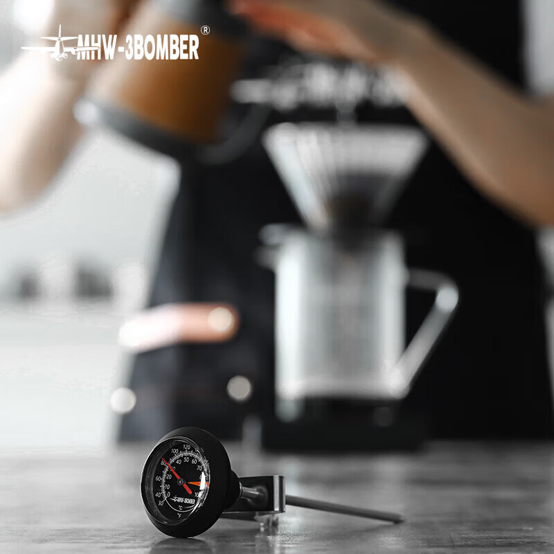 MHW-3BOMBER Hand-Drip Coffee Thermometer, Mechanical Dual-Scale Temperature Disp...