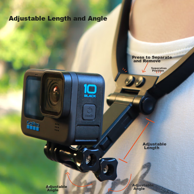 KYOTSU Action Camera Neck Strap for GoPro 13/12/11/10/9/8, DJI Action 5/4/3, Ins...