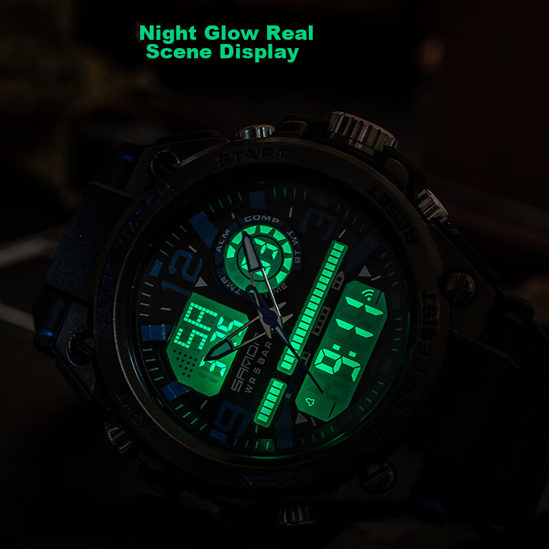 SANDA Electronic Watch for Men, Students, Luminous, Waterproof, for Middle Schoo...