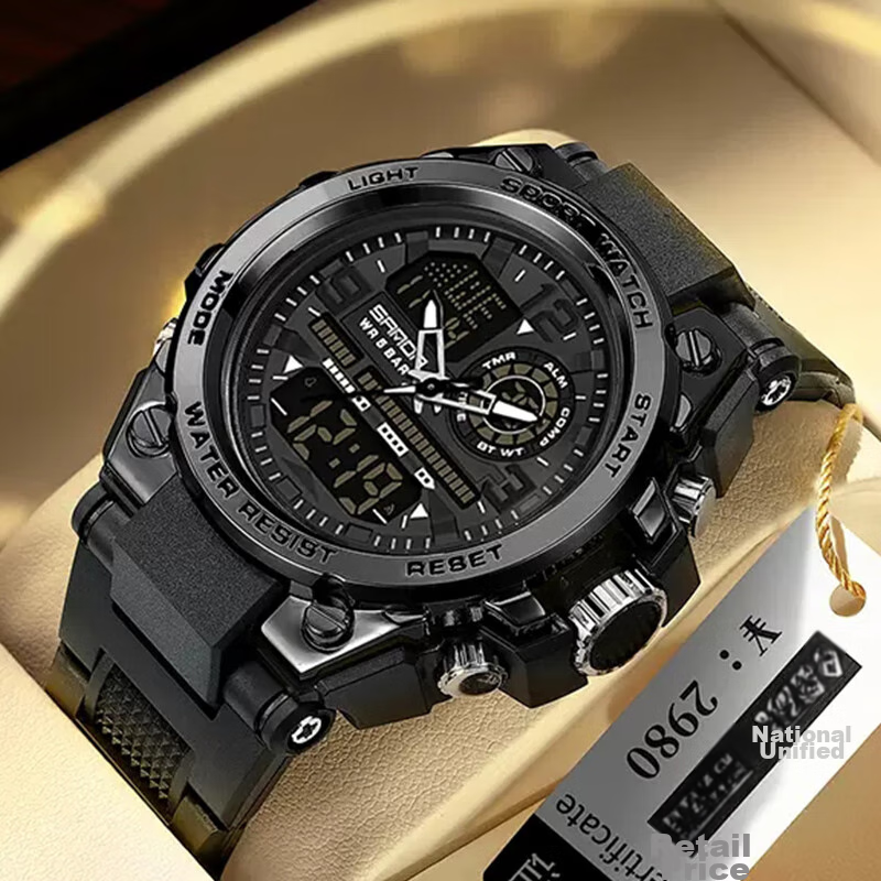 SANDA Electronic Watch for Men, Students, Luminous, Waterproof, for Middle Schoo...