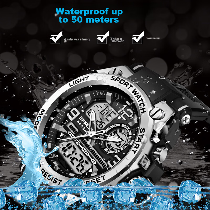 SANDA Electronic Watch for Men, Students, Luminous, Waterproof, for Middle Schoo...