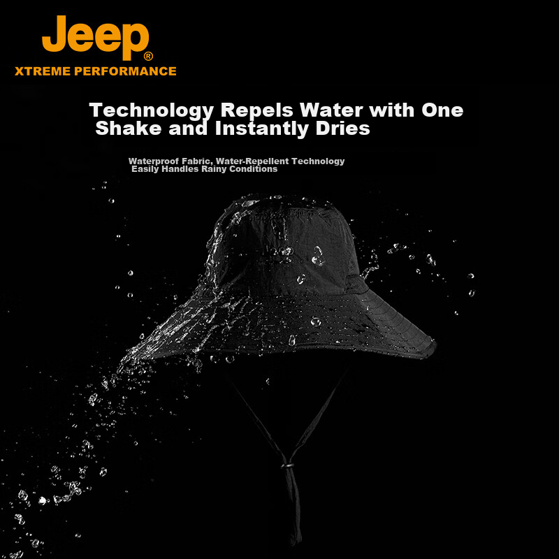 Jeep Sun Protection Hat for Men, Outdoor Sun Visor, Water-Resistant Fisherman Ha...