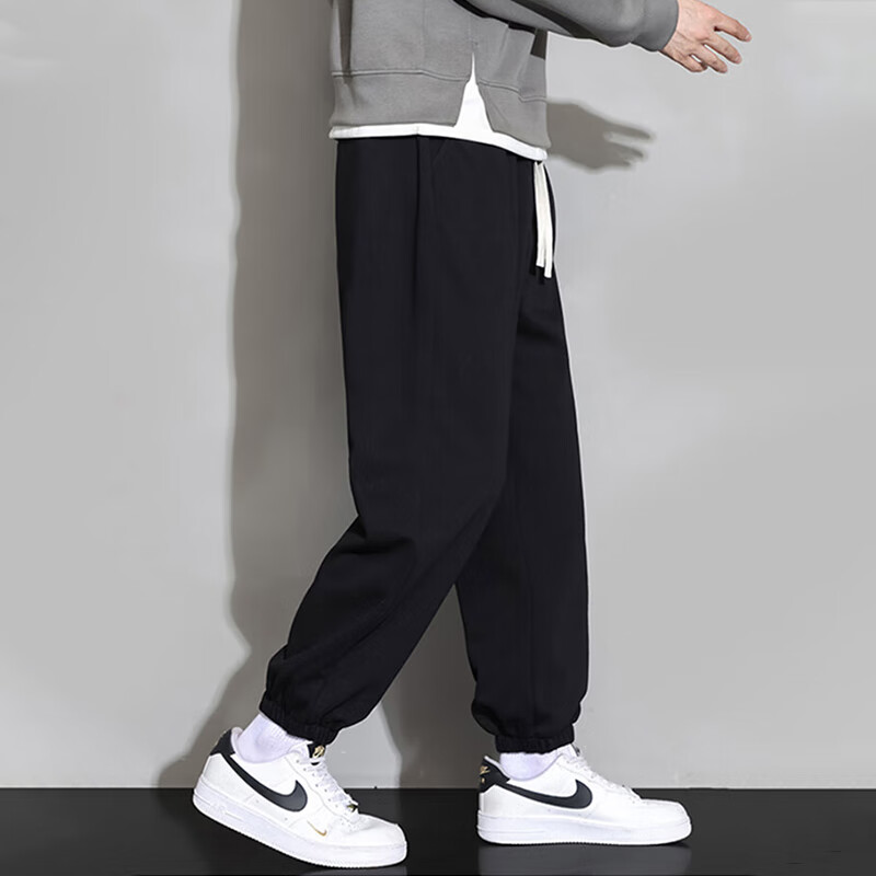 NASA GISS Jogger Pants for Men, Trendy Loose Casual Trousers, Solid Color Long P...