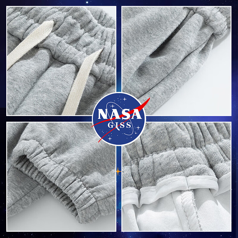 NASA GISS Jogger Pants for Men, Trendy Loose Casual Trousers, Solid Color Long P...
