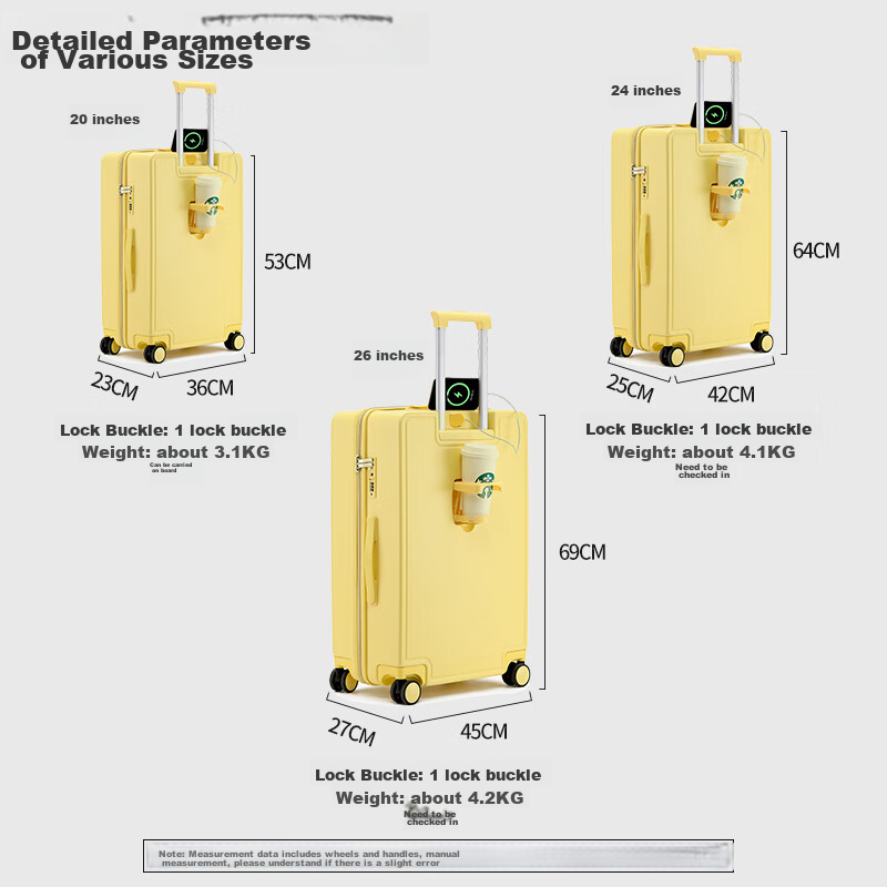 Lee High-Quality Zipper Suitcase, Luggage for Women And Men, Student Carry-On, T...