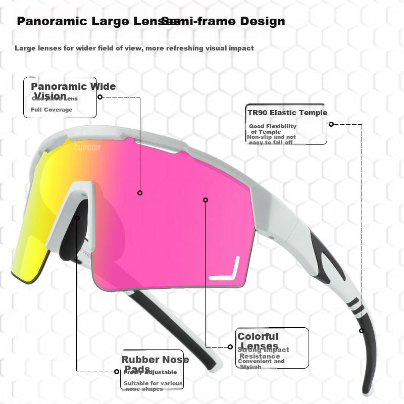 OUPOOR Anti-fog Sports Cycling Glasses with Photochromic Lenses for Day and Nigh...