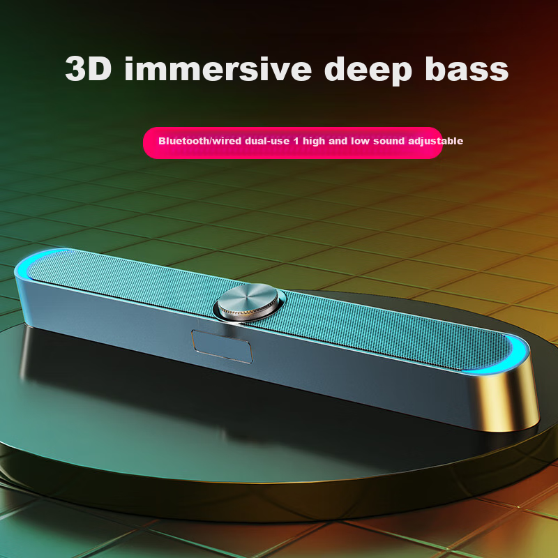 SADA Bluetooth Mini Speaker Computer Speaker Wired Long Strip Home Desktop Deskt...