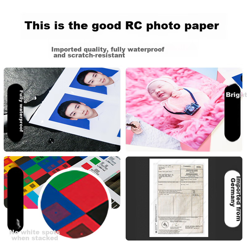 KODAK RC High Gloss Waterproof Photo Paper, 4R/6 Inch, Inkjet Printing, 250g Hig...