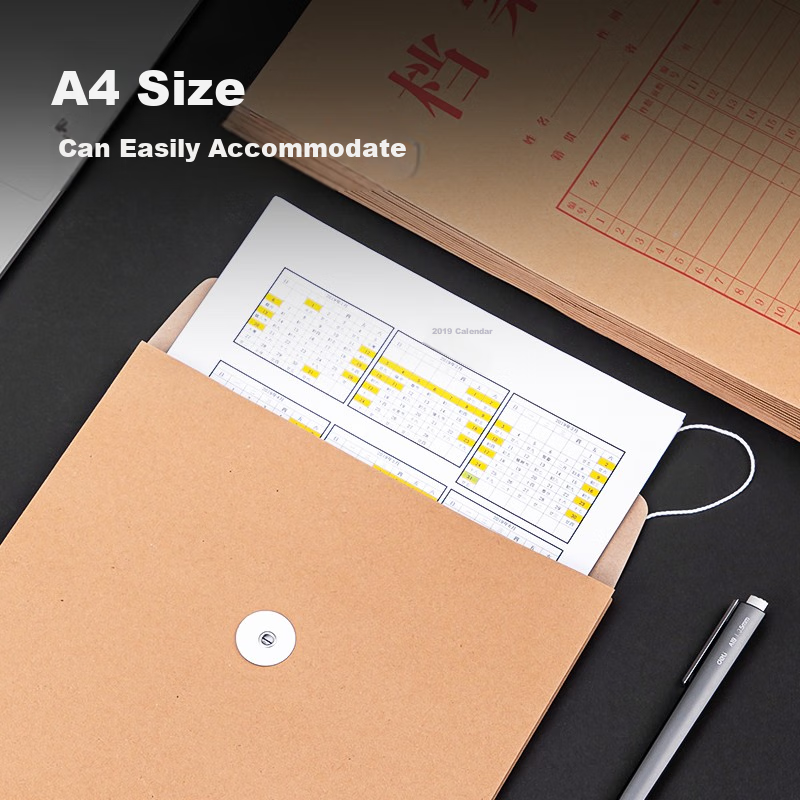 Deli 100 A4 Mixed Pulp 175g Kraft Paper File Folders, Document Storage, 4cm Side...