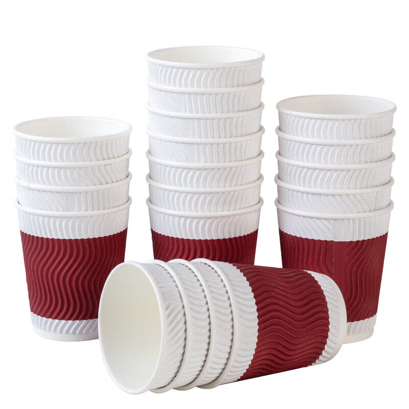 Deli 280ml Disposable Paper Cups, Cups/water Cups, Non-Slip Three-Layer Thickene...