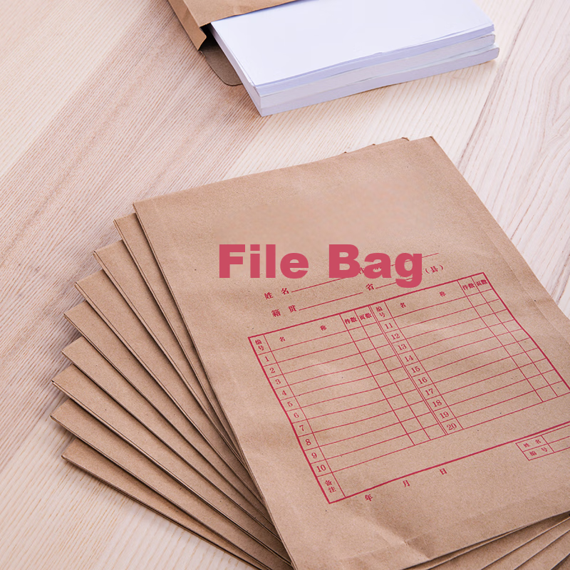 Deli 20 A4 Mixed Pulp 175g Kraft Paper File Folders, 4cm Side Width Document Fol...