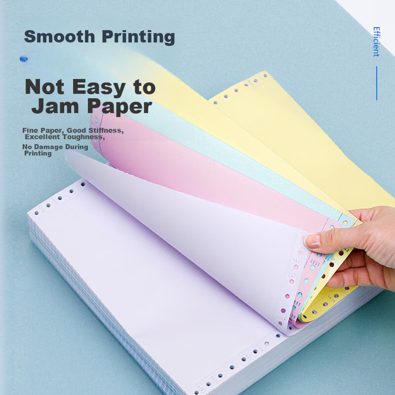 NVV Two-Part Three-Section Pin-Feed Printing Paper, Perforated Edge Computer Pap...