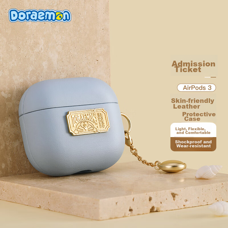 ROCK Doraemon Airpods 3/3rd Generation Protective Case, Apple Earphone Case, Lea...