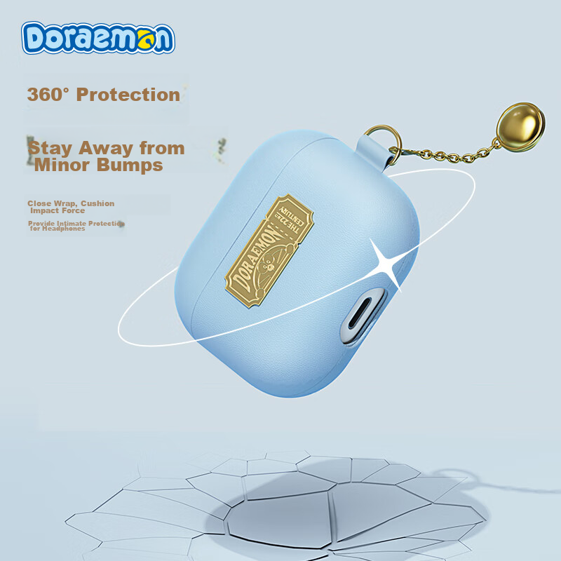 ROCK Doraemon Airpods 3/3rd Generation Protective Case, Apple Earphone Case, Lea...