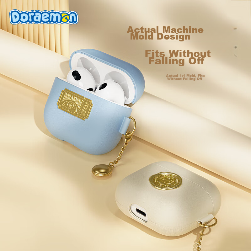 ROCK Doraemon Airpods 3/3rd Generation Protective Case, Apple Earphone Case, Lea...
