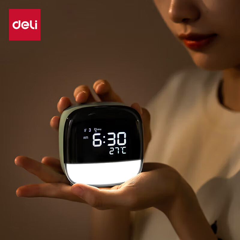 Deli Multifunctional LCD Cute Pet Smart Alarm Clock, 1200mAh, Student Night Ligh...