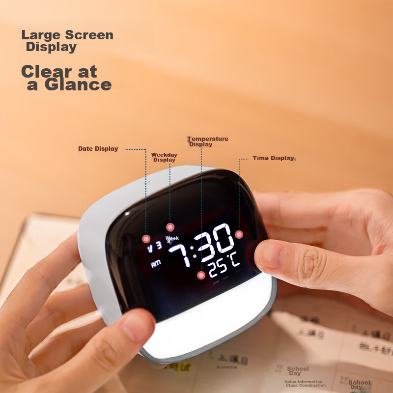 Deli Multifunctional LCD Cute Pet Smart Alarm Clock, 1200mAh, Student Night Ligh...