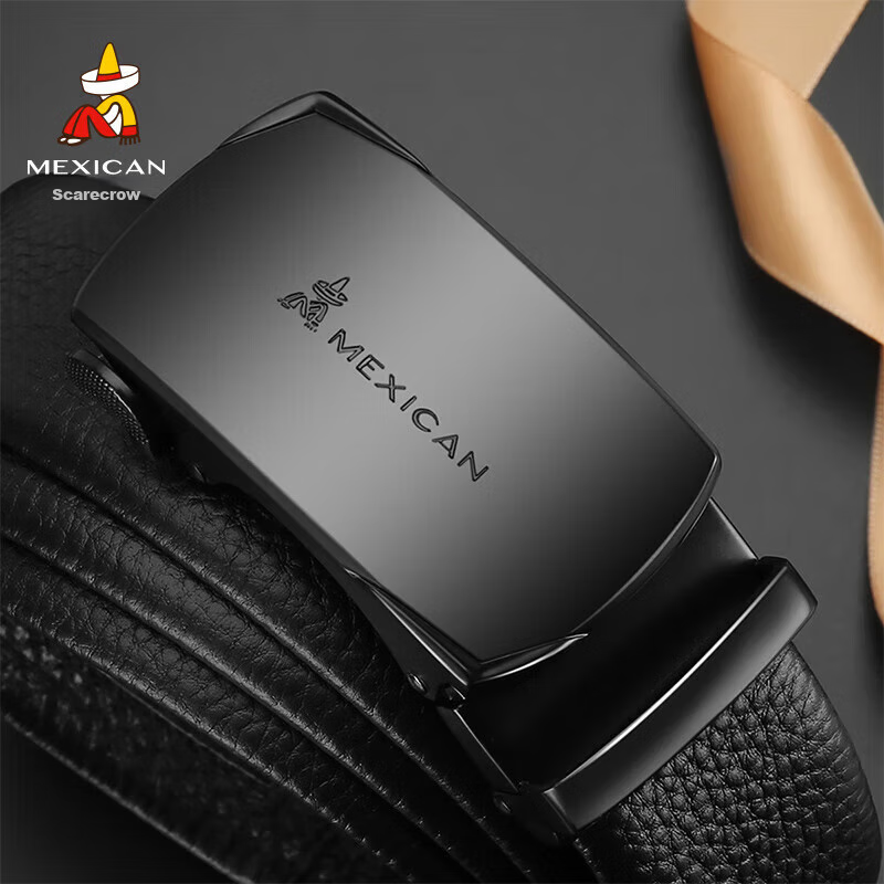 Scarecrow Men's Belt with Automatic Buckle, Genuine Top-Grain Leather, Business...