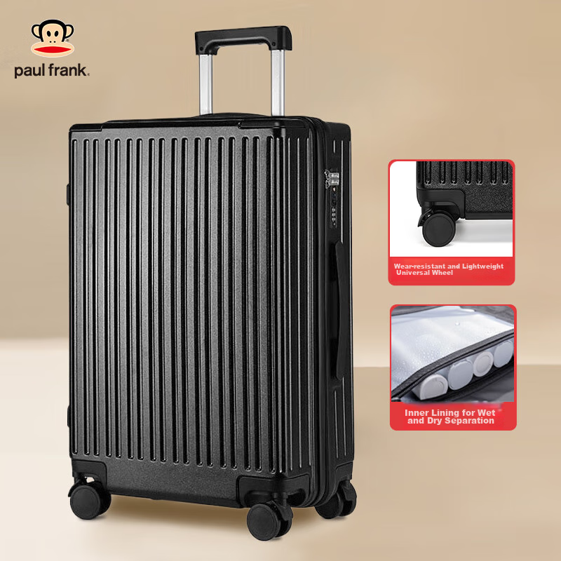 Paul Frank Luggage, 20-Inch Suitcase for Men And Women, Quiet Wheels, 360-Degree...