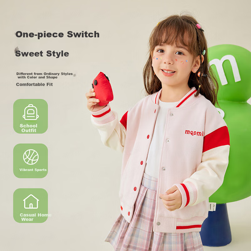 MQDMINI Kids' Autumn Jacket Boys' Cardigan Girls' Outwear Outfit 3D Doll Pink 11...