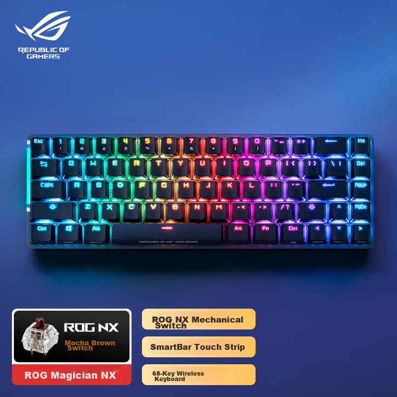 ROG Magician NX Mechanical Keyboard, Wireless Keyboard, Gaming Keyboard, 68-Key...