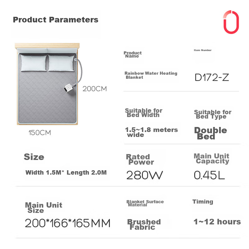 Rainbow Double-Person Rapid Heating Touch Control Temperature Adjustable Smart T...