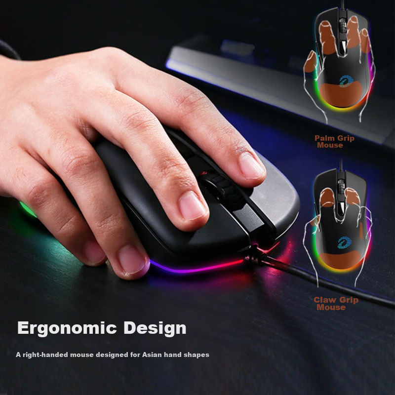 Dareu Pastoral Rainbow Edition EM908 Mouse, Gaming Mouse, Wired Mouse, E-Sports...