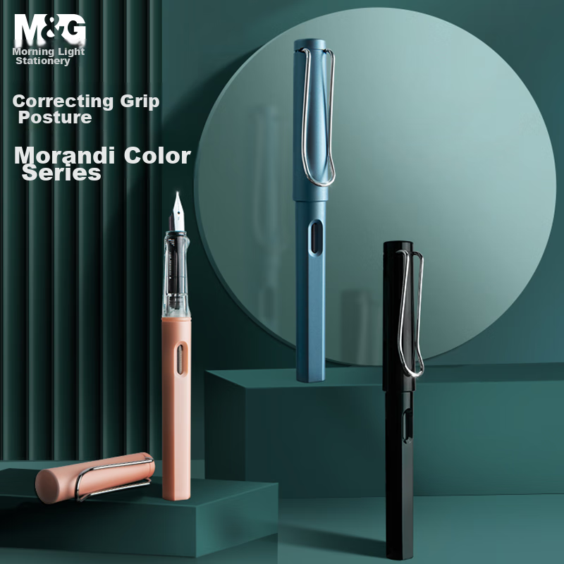 M&G (M&G) Stationery Student Fountain Pen with Glitter Blue EF Nib 3.4mm Tip Dia...