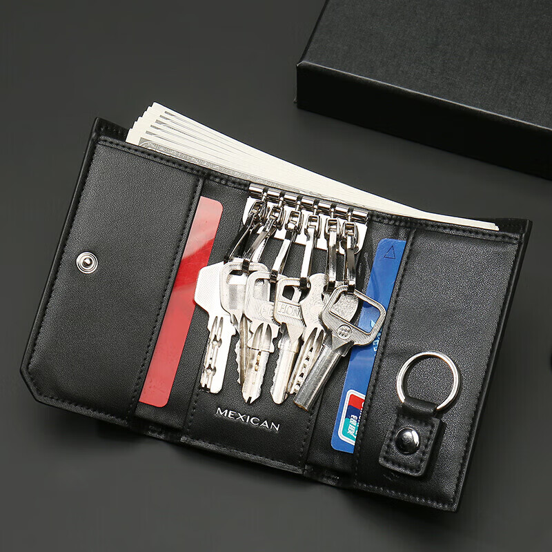 Scarecrow Car Key Case, Unisex Cowhide Card Holder, Zipper Coin Purse, Multifunc...