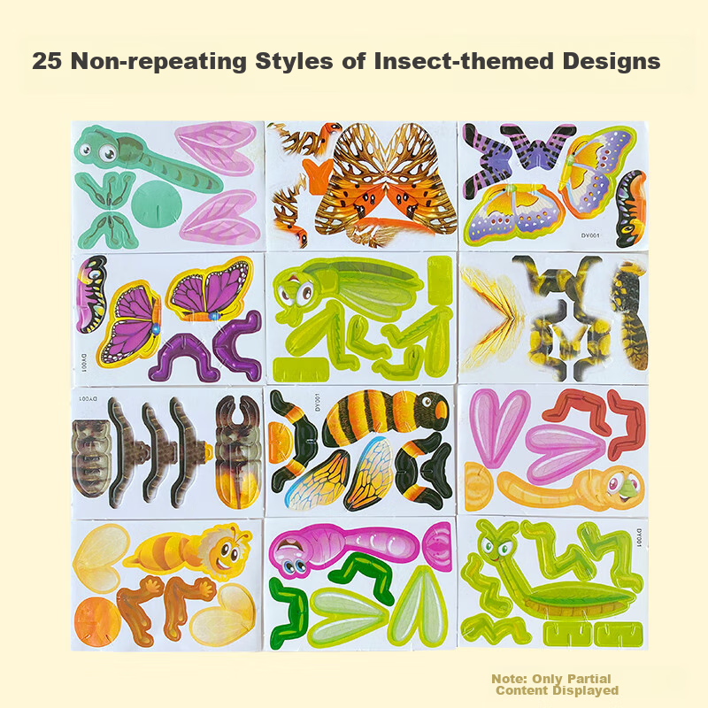 Big Eyes Little Kids 3D Puzzle, Insects + Dinosaurs, 50 Small Pieces, Assembly B...