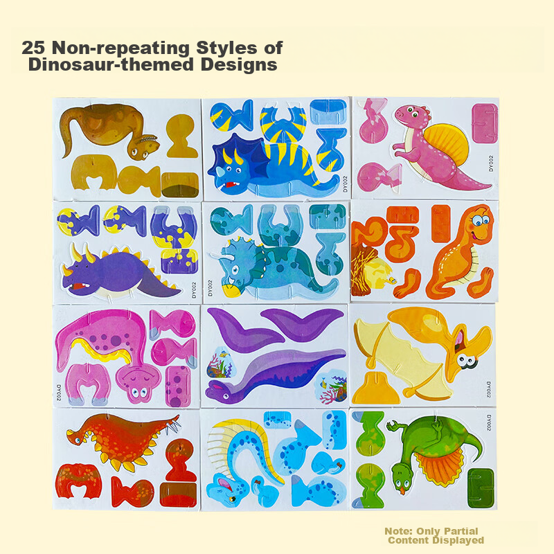 Big Eyes Little Kids 3D Puzzle, Insects + Dinosaurs, 50 Small Pieces, Assembly B...