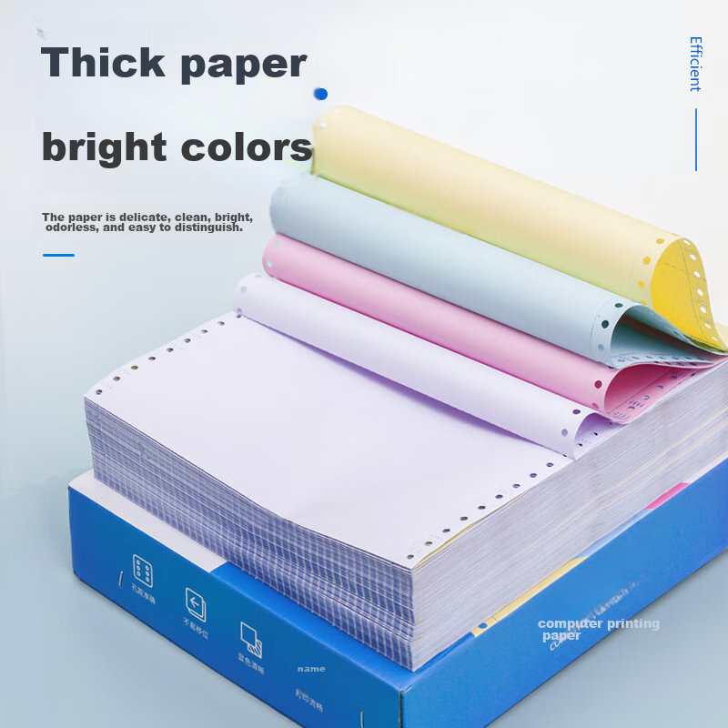 NVV Three-Part Two-Equal Division Pin-Style Printing Paper, Perforated Edge Comp...