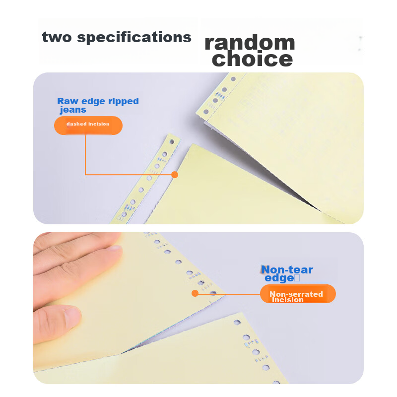 NVV Three-Part Two-Equal Division Pin-Style Printing Paper, Perforated Edge Comp...