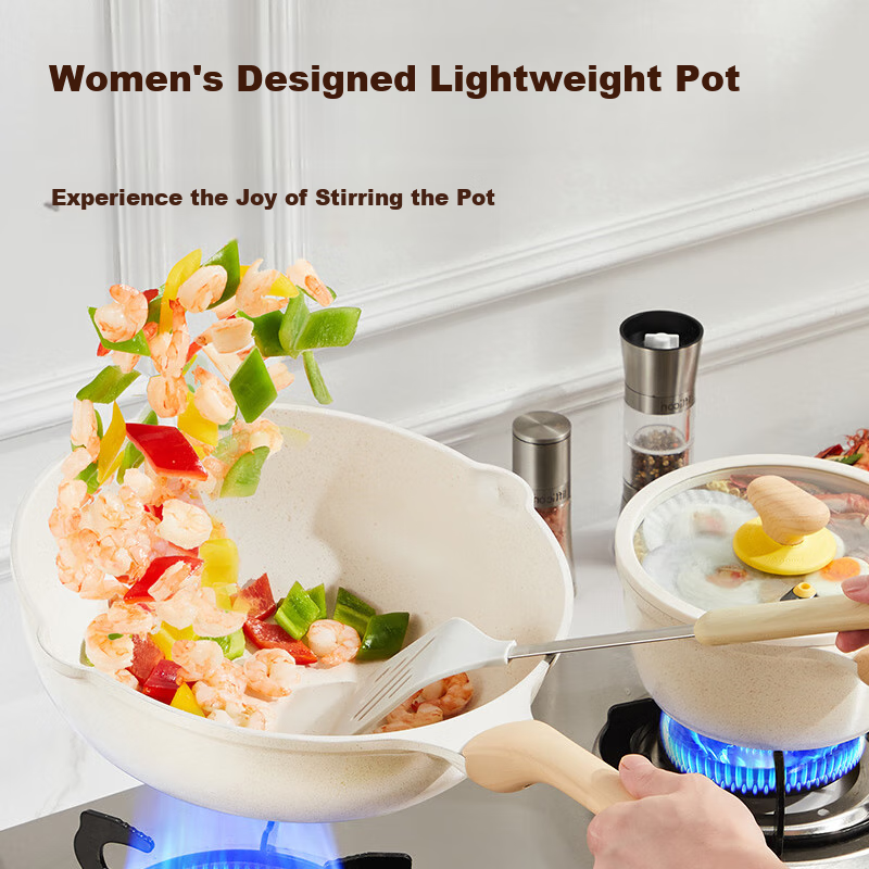 Chuidahuang Wok, Maifanshi Color Non-Stick Pan 32cm with Steamer, Low-Smoke Cook...