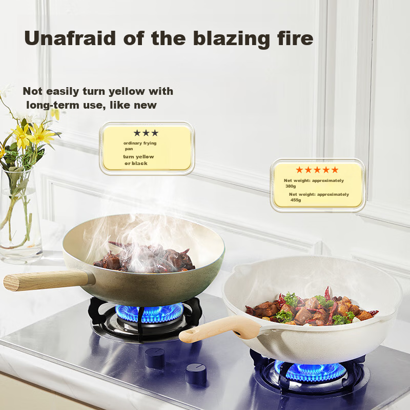 Chuidahuang Wok, Maifanshi Color Non-Stick Pan 32cm with Steamer, Low-Smoke Cook...