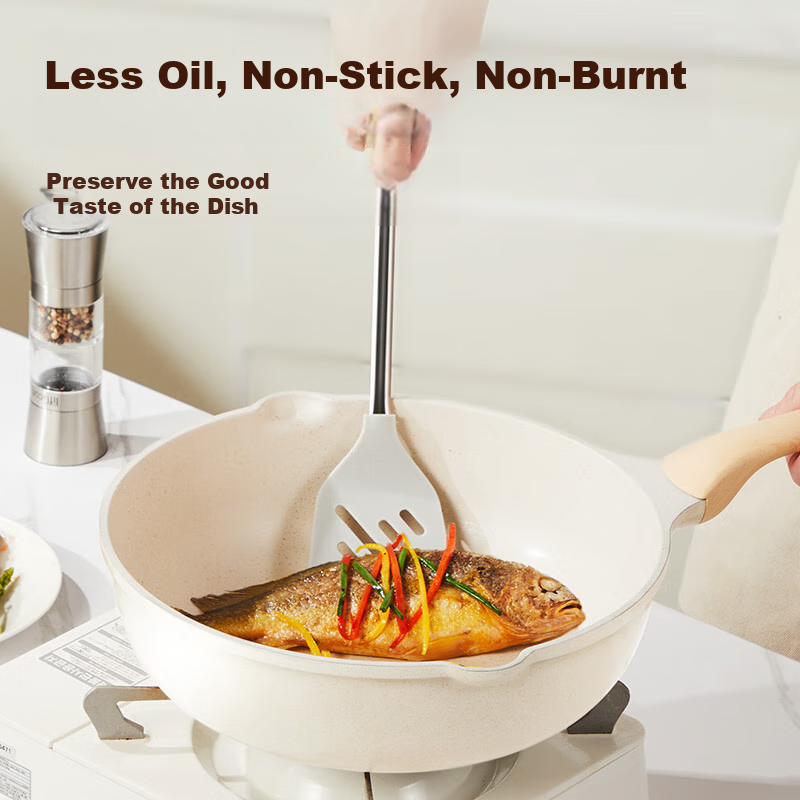 Chuidahuang Wok, Maifanshi Color Non-Stick Pan 32cm with Steamer, Low-Smoke Cook...