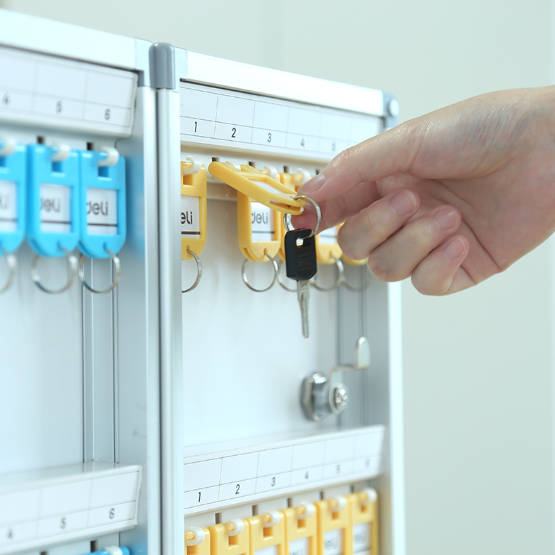 Deli 24-Slot Aluminum Alloy Key Management Box, Lockable Key Organizer Storage C...