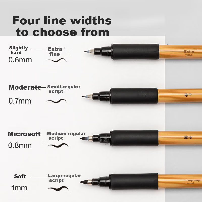 Deli Elegant Straight Liquid Small Regular Script Hook Line Pen Soft Brush Calli...