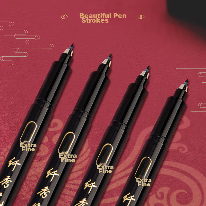 Deli Black Ultra-Fine Brush Pen, Elegant Brush Pen, Calligraphy Practice Pen, So...