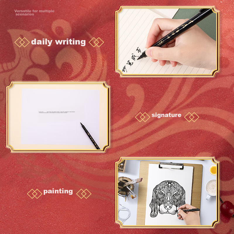 Deli Black Ultra-Fine Brush Pen, Elegant Brush Pen, Calligraphy Practice Pen, So...